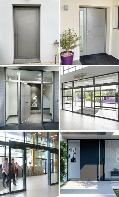 Porte entrée alu ou PVC, portes de service et portes automatiques coulissantes