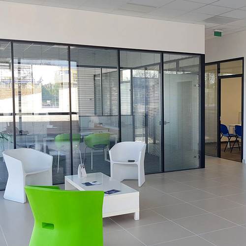 Cloison vitrée intérieure en alu